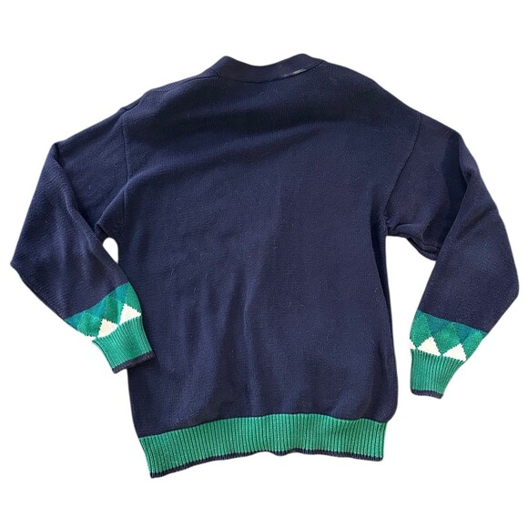 Disney Mickey VTG Green/Blue Mens Golf Cardigan Sweater XL? SEE MEASUREMENTS - Picture 2 of 12